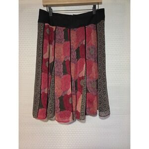Tribal‎ Womens Size 6 Small S multi Fabric Swing Skirt Black Waistband Purple